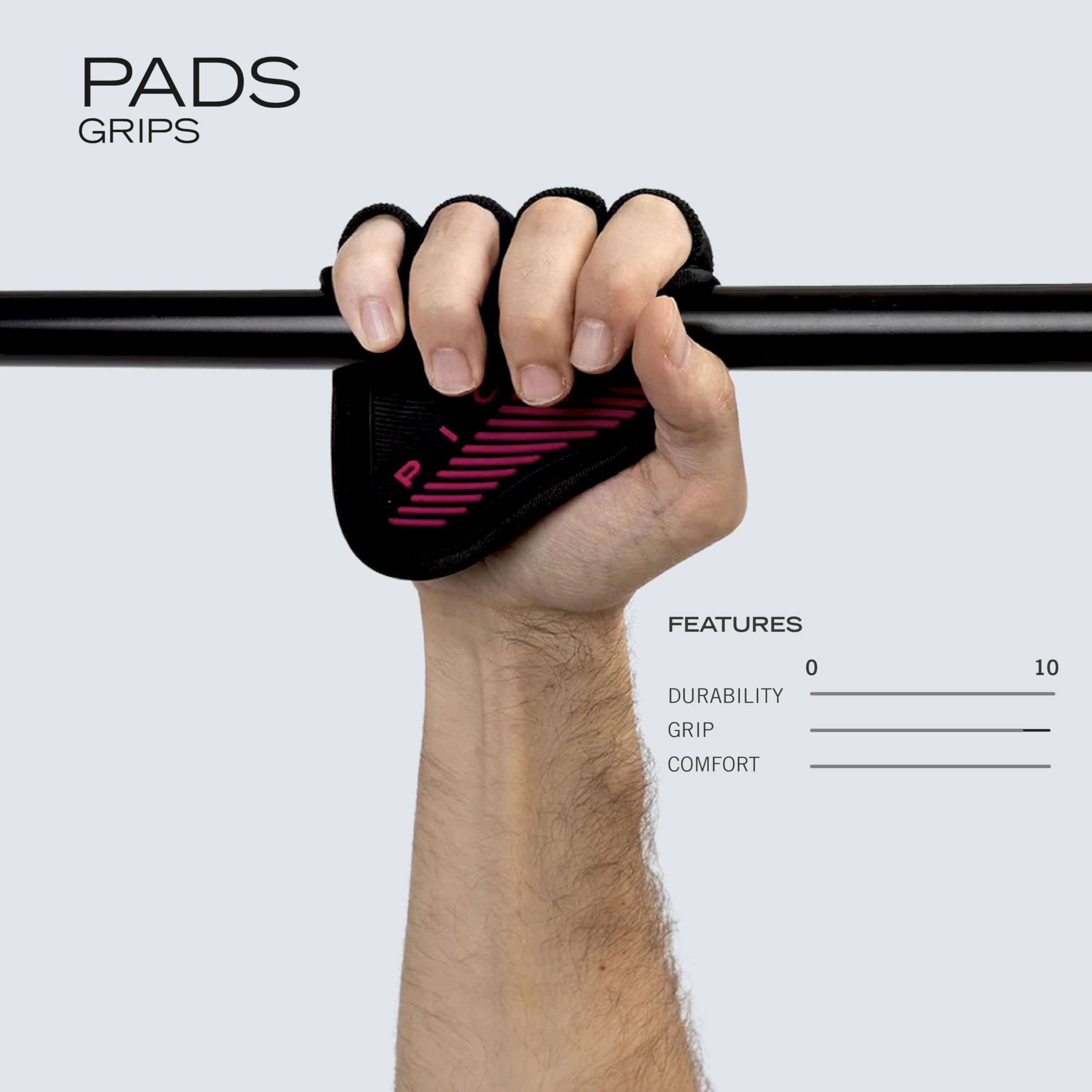 PICSIL - Fitness Grips Pads | Alternative to Gym Gloves | Strong Neoprene Grip for Weightlifting & Cross Training | Suitable for Men & Women | Design for Dumbbells and Pull Ups | One Size | - Image 4