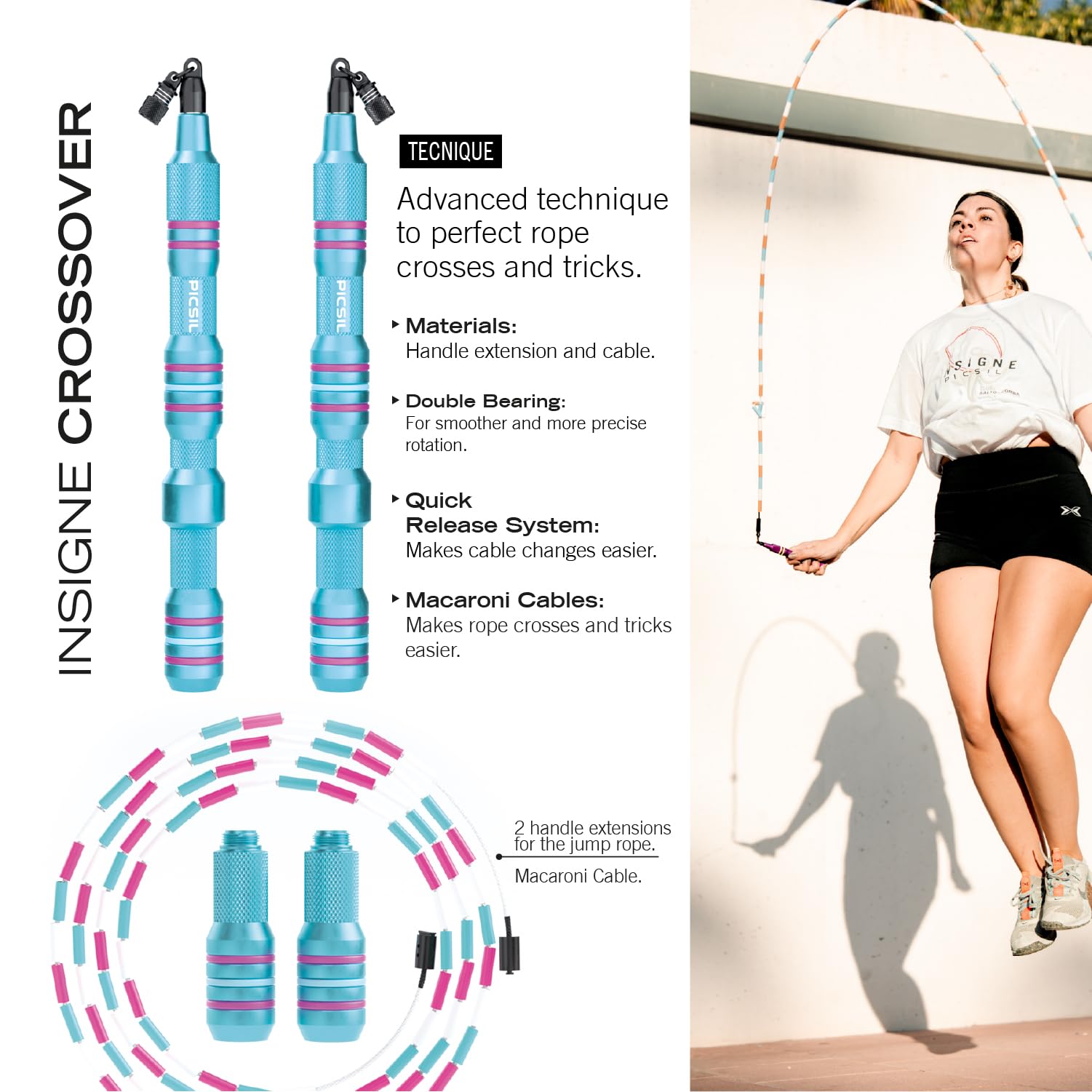 PICSIL Insigne 3-in-1 Jump Rope System: Choose between Speed Rope or Weight Pack – Professional Training Gear for Speed and Strength - Image 4